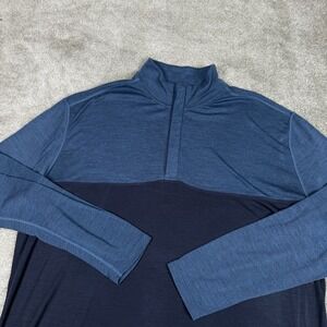 SmartWool Sweater Mens XXL Blue 1/4 Zip Merino 250 Sport Pullover Stretch
